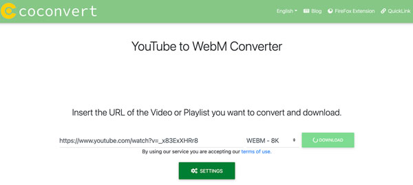 coconvert yt to webm converter