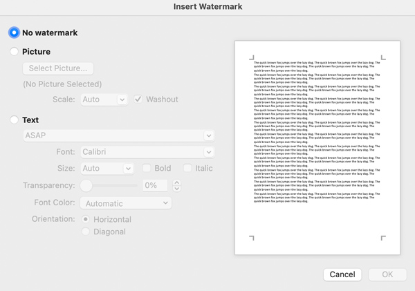 remove watermark in word on mac