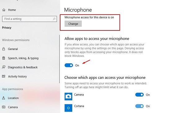 allow microphone access