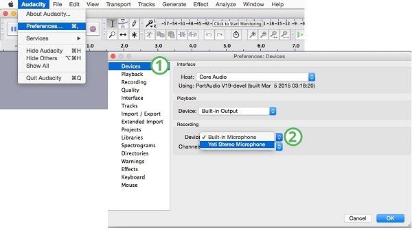 audacity mac preferences