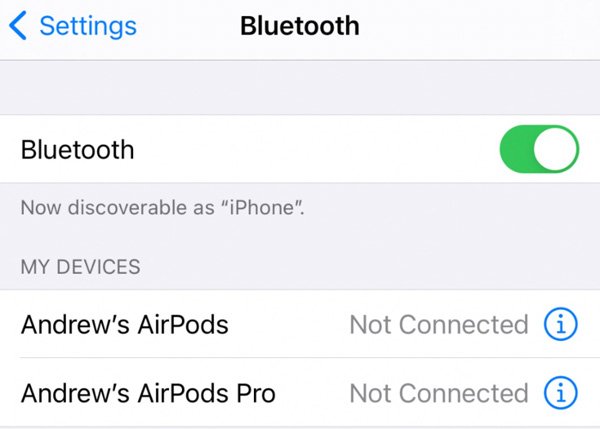 turn off iphone bluetooth