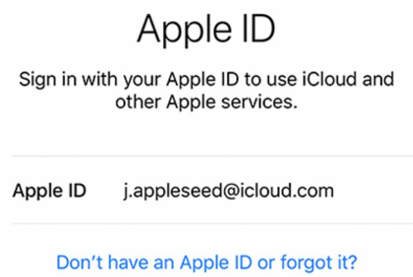 sign into apple id account