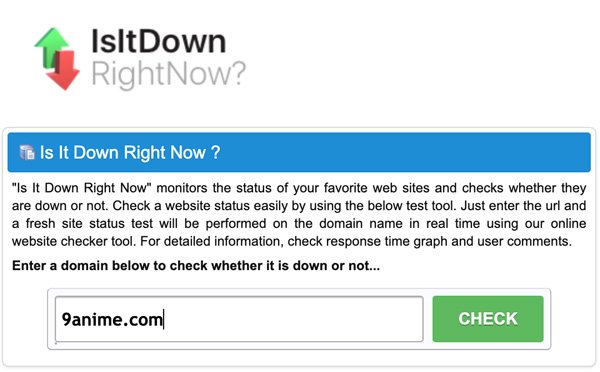 is 9anime down right now