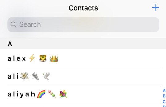 iphone contacts with emojis