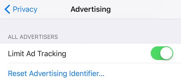 limit ad tracking to make your phone impossible to track