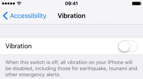 turn off vibration