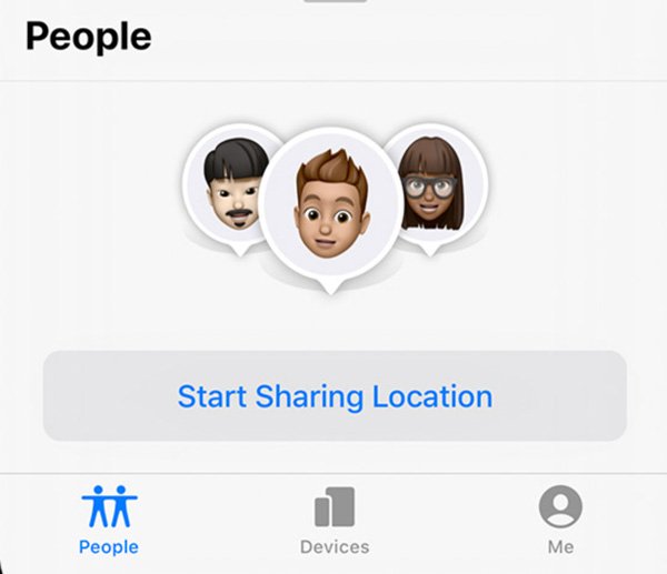 start sharing location iphone