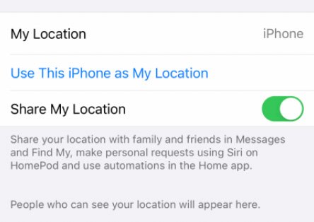 use this iphone as my location