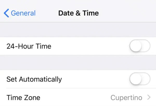 set date time on iphone